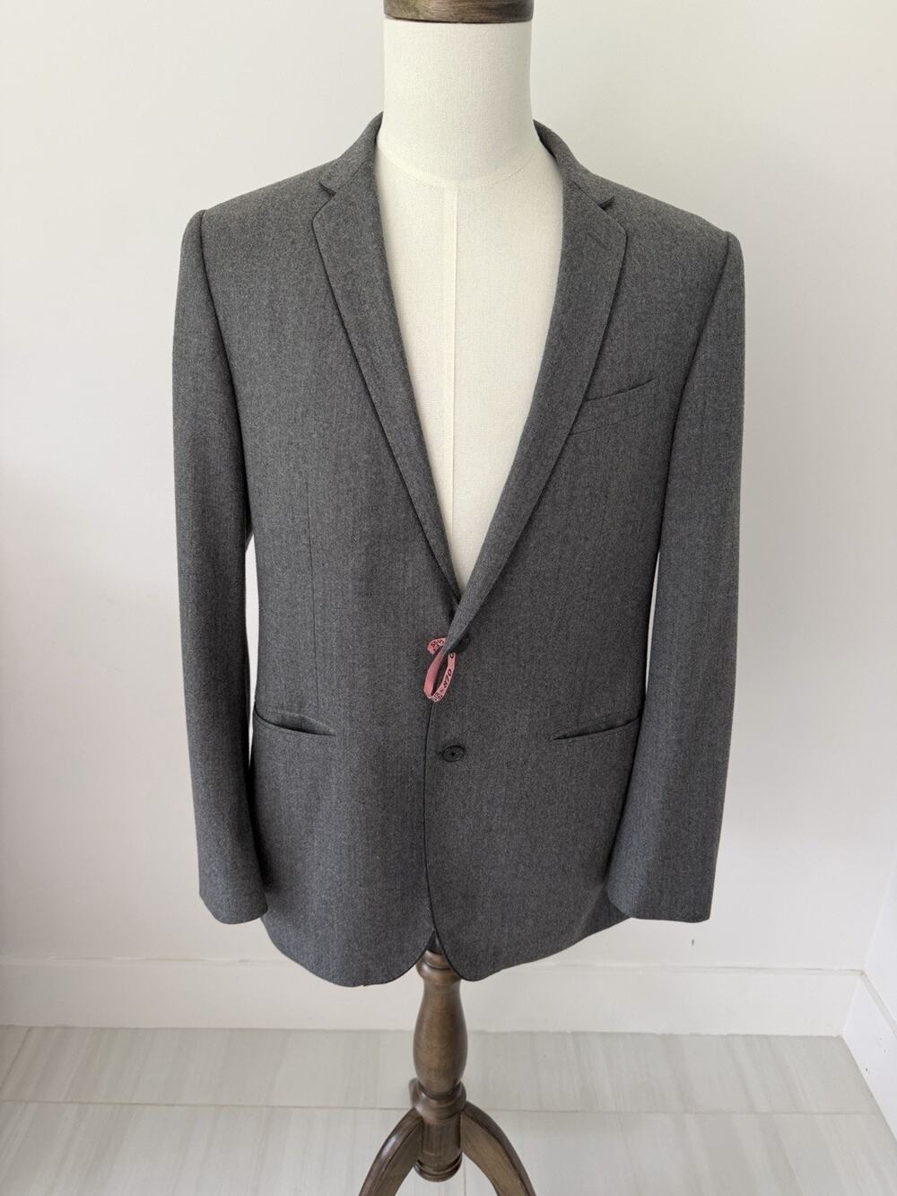 Banana Republic Blazer 42R Gray VBC Super 120s Wool Sport Coat Italian Fabric